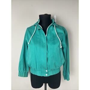 Vintage Russ Petite 1980s‎ Bomber Jacket Sailing Green Small 100% Cotton’s